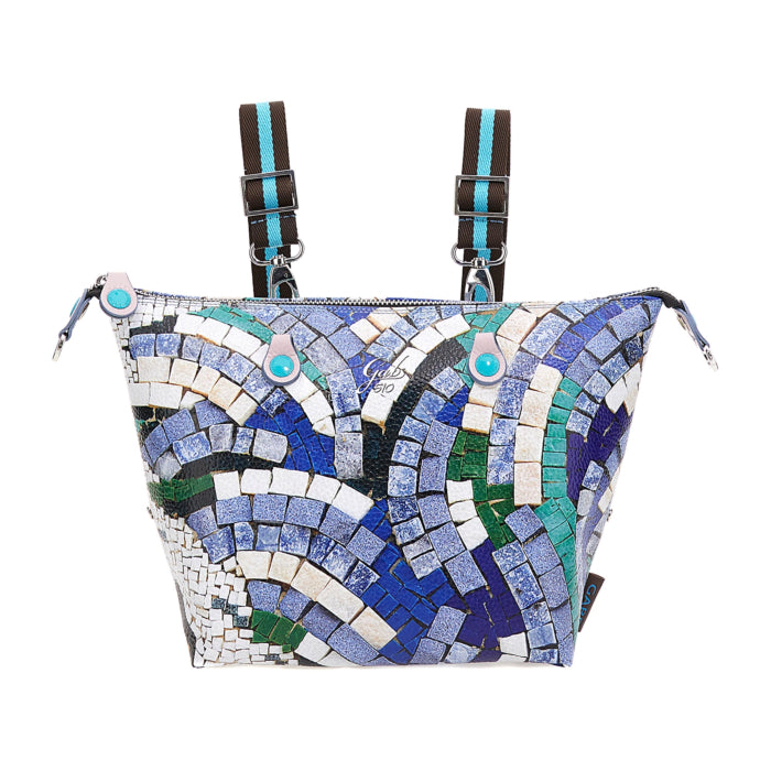 Borsa Donna a Mano con Tracolla GABS G3 PLUS Trasformabile in Pelle stampa Mosaico Large