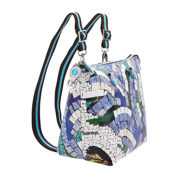 Borsa Donna a Mano con Tracolla GABS G3 PLUS Trasformabile in Pelle stampa Mosaico Large