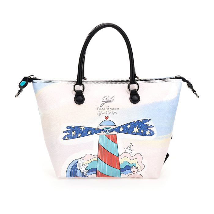 Borsa Donna a Mano con Tracolla GABS G3 PLUS Trasformabile in Pelle stampa Segui la Tua Luce Medium