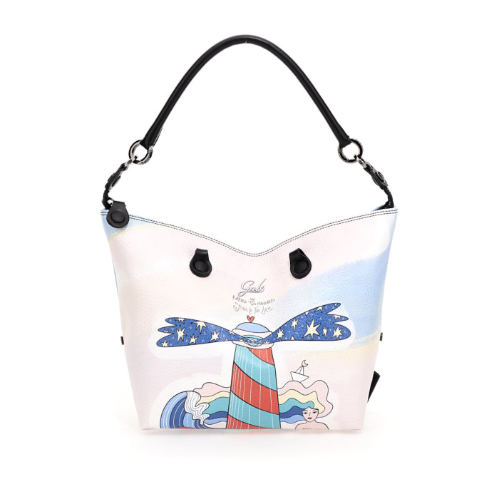 Borsa Donna a Mano con Tracolla GABS G3 PLUS Trasformabile in Pelle stampa Segui la Tua Luce Medium
