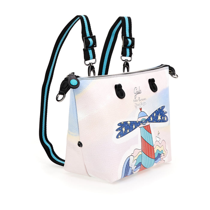 Borsa Donna a Mano con Tracolla GABS G3 PLUS Trasformabile in Pelle stampa Segui la Tua Luce Medium