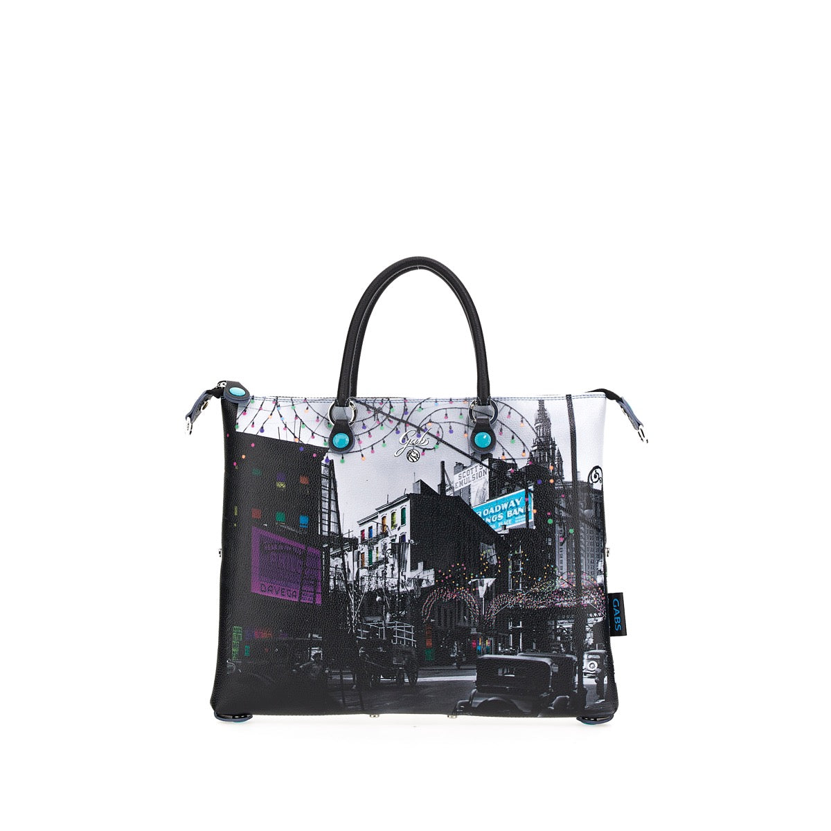 Borsa Donna a Mano con Tracolla GABS G3 PLUS Trasformabile in Pelle stampa Oak and New Chambers Streets Medium