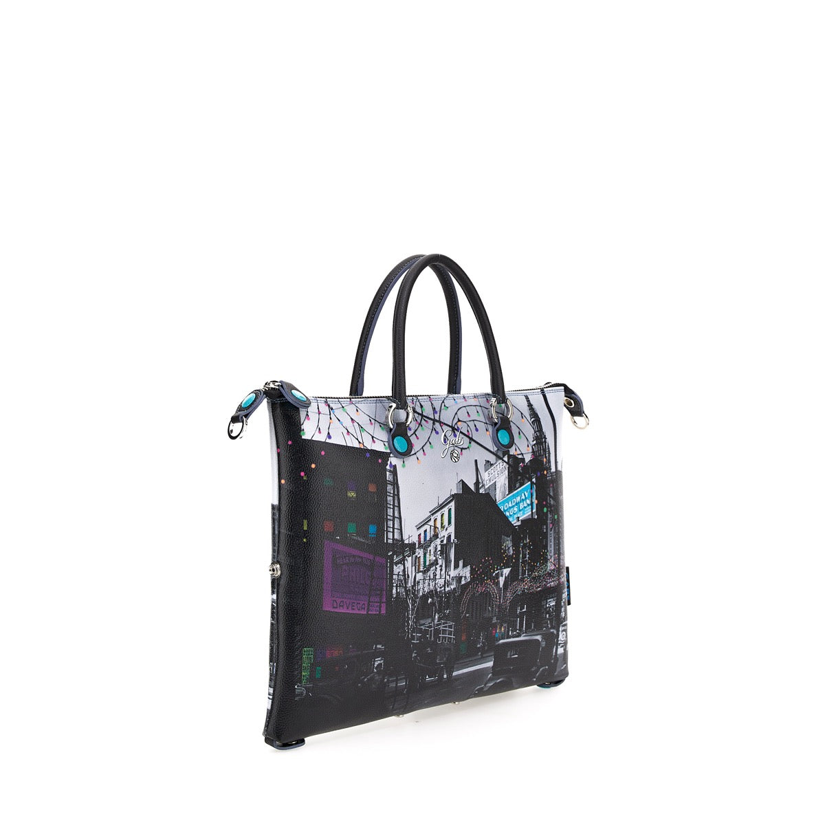 Borsa Donna a Mano con Tracolla GABS G3 PLUS Trasformabile in Pelle stampa Oak and New Chambers Streets Medium