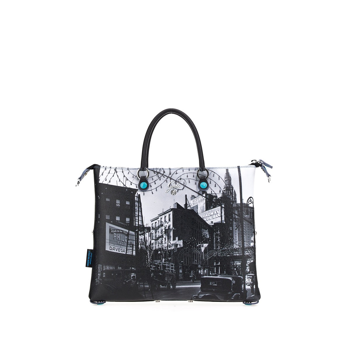 Borsa Donna a Mano con Tracolla GABS G3 PLUS Trasformabile in Pelle stampa Oak and New Chambers Streets Medium