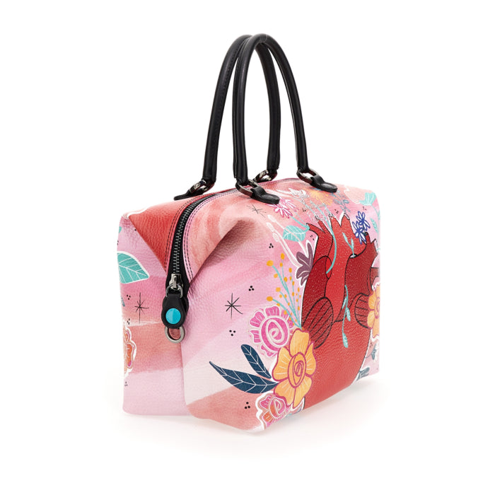 Borsa Donna a Mano con Tracolla GABS G3 PLUS Trasformabile in Pelle stampa Fiorisciti Large