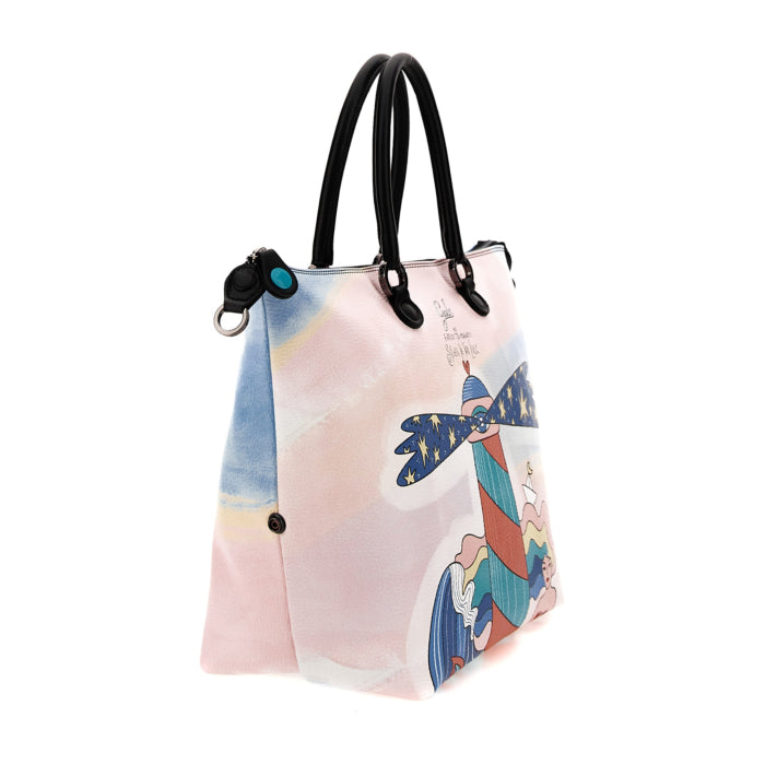Borsa Donna a Mano con Tracolla GABS G3 PLUS Trasformabile in Pelle stampa Segui la Tua Luce Large