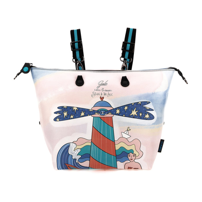 Borsa Donna a Mano con Tracolla GABS G3 PLUS Trasformabile in Pelle stampa Segui la Tua Luce Large