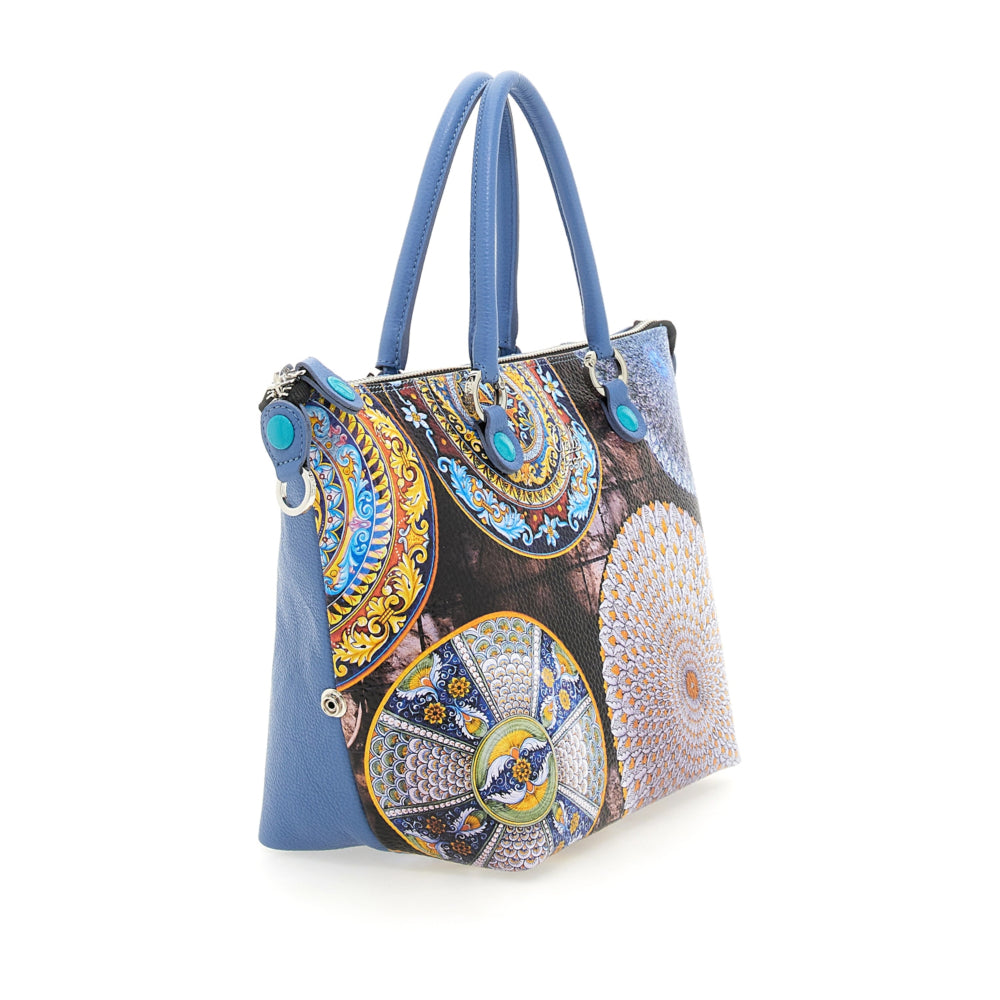 Borsa Donna a Mano con Tracolla GABS G3 PLUS Holiday in Pelle stampa Piatti Ravello Medium