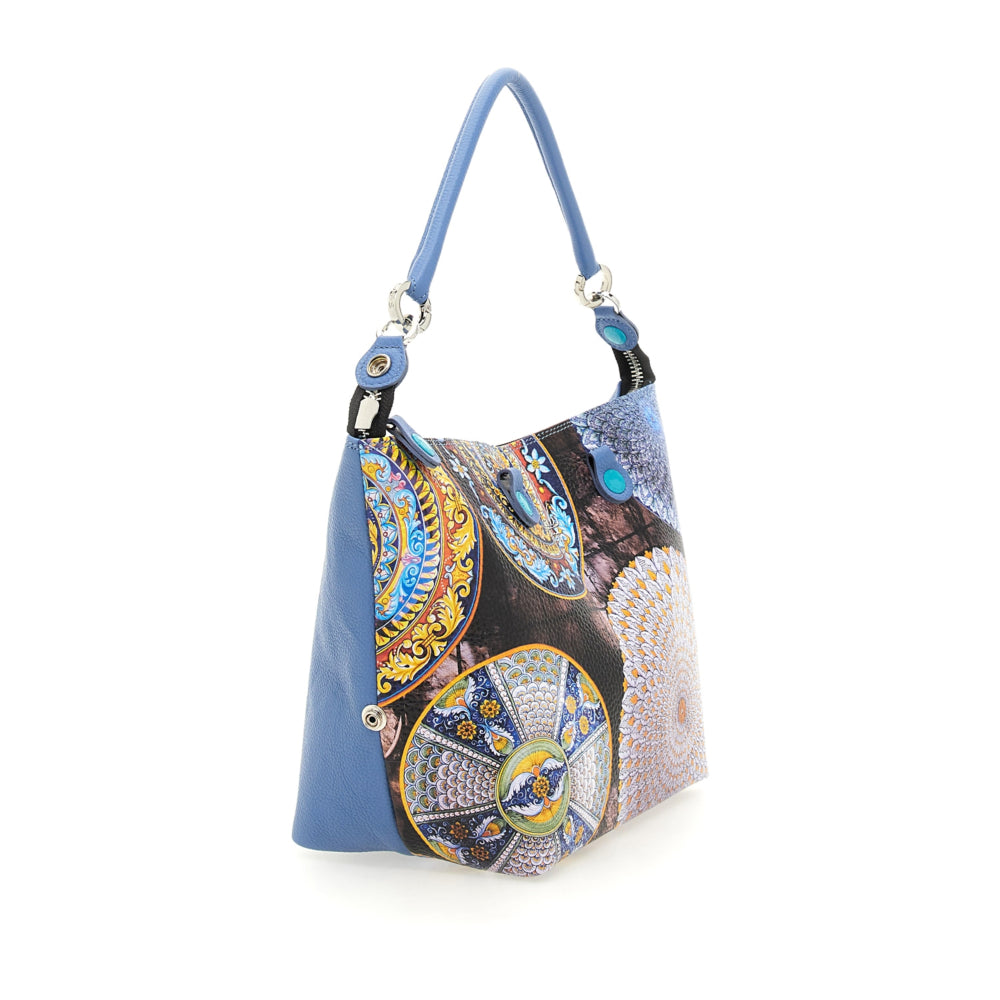 Borsa Donna a Mano con Tracolla GABS G3 PLUS Holiday in Pelle stampa Piatti Ravello Medium