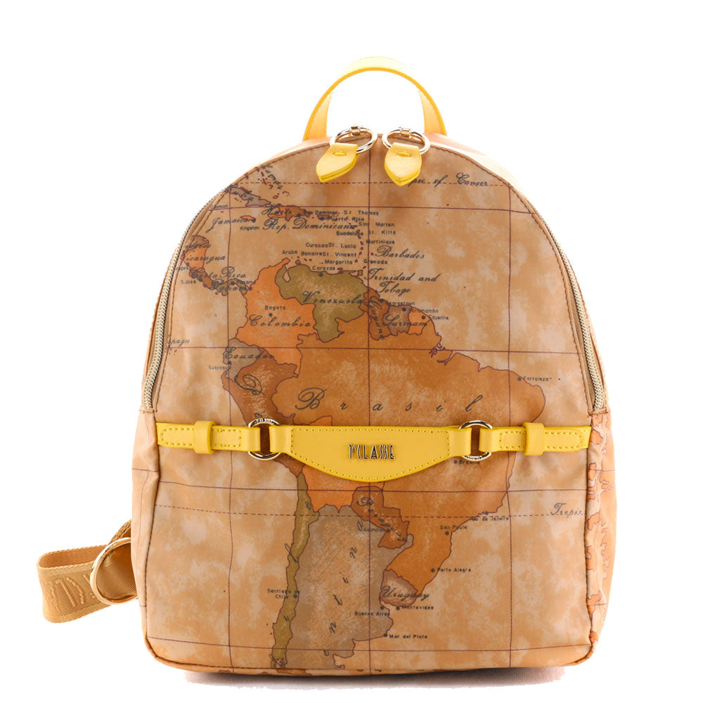Zaino in Tessuto 1A Classe Alviero Martini linea Soft Sound Geo Classic e Giallo GQ61