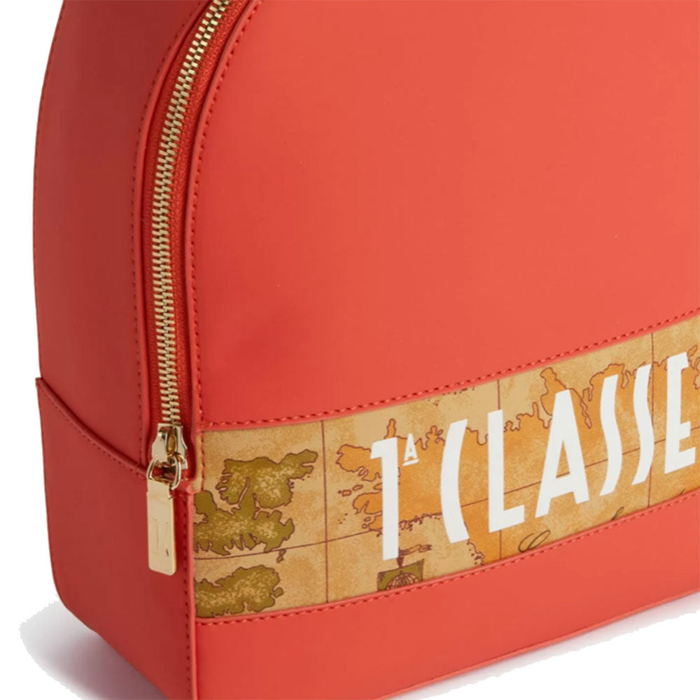 Zaino Donna 1A Classe Alviero Martini linea Geo Party in Tessuto Gommato Corallo e Geo Classic GT13