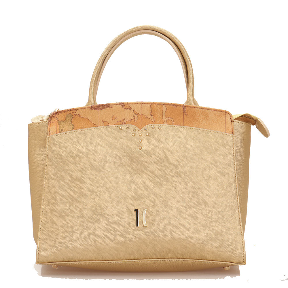 Borsa Donna a Mano 1A Classe Alviero Martini linea Festive City colore Oro e Geo Classic GU20