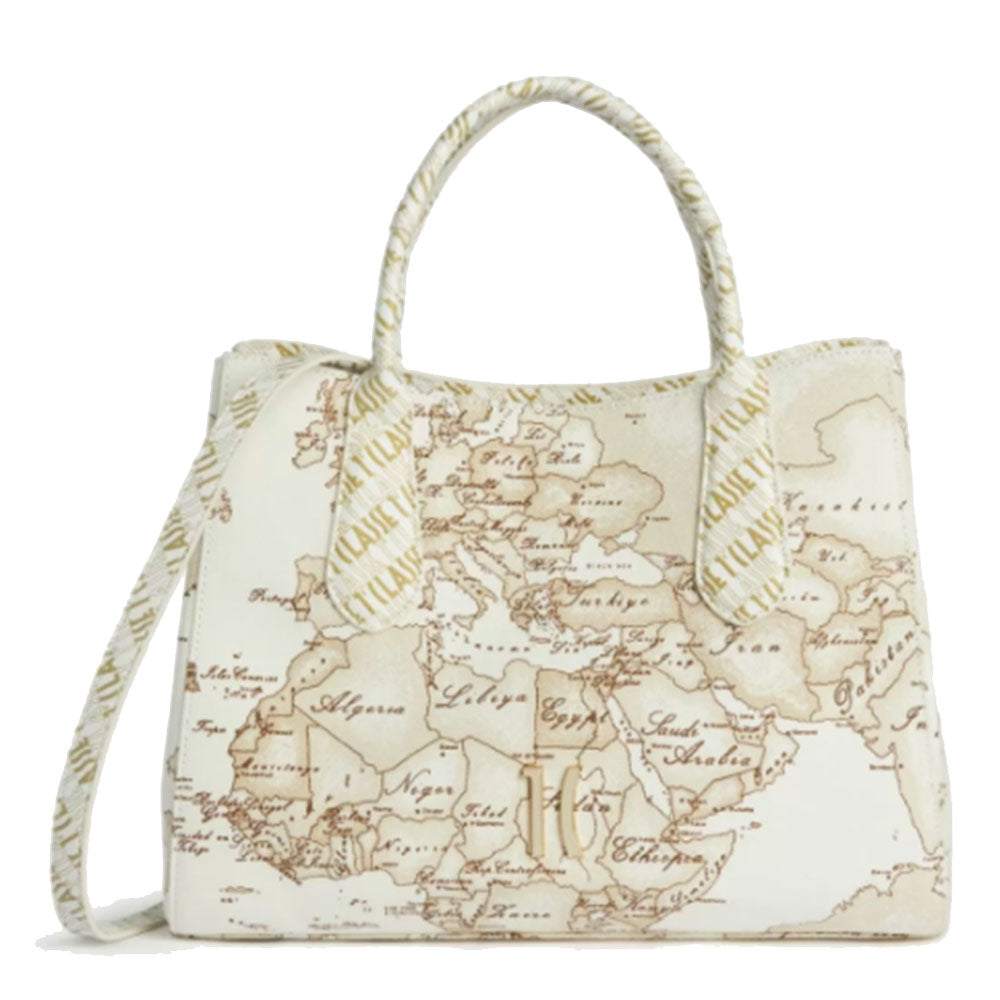 Borsa Donna a Mano 1A Classe Alviero Martini linea Geo Blanco in Canvas stampa Geo White GV32