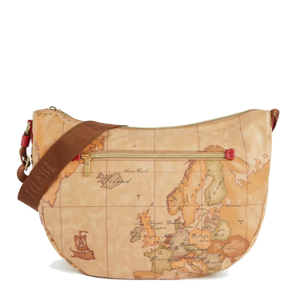 Borsa A Tracolla Donna A Mezzaluna In Nylon – Leggera E Resistente Con Tracolla Regolabile – Beige