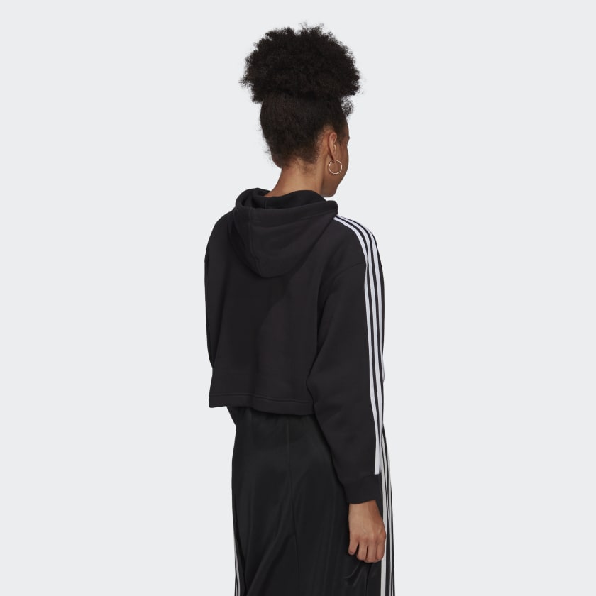 Felpa con Cappuccio ADIDAS linea Adicolor Classic Crop colore Nero