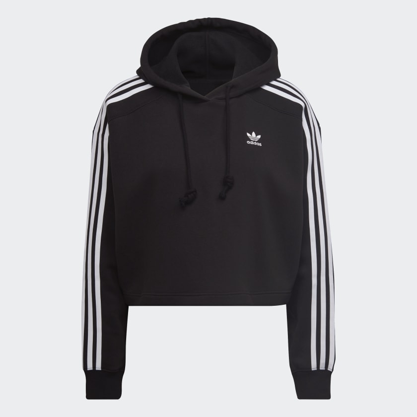 Felpa con Cappuccio ADIDAS linea Adicolor Classic Crop colore Nero