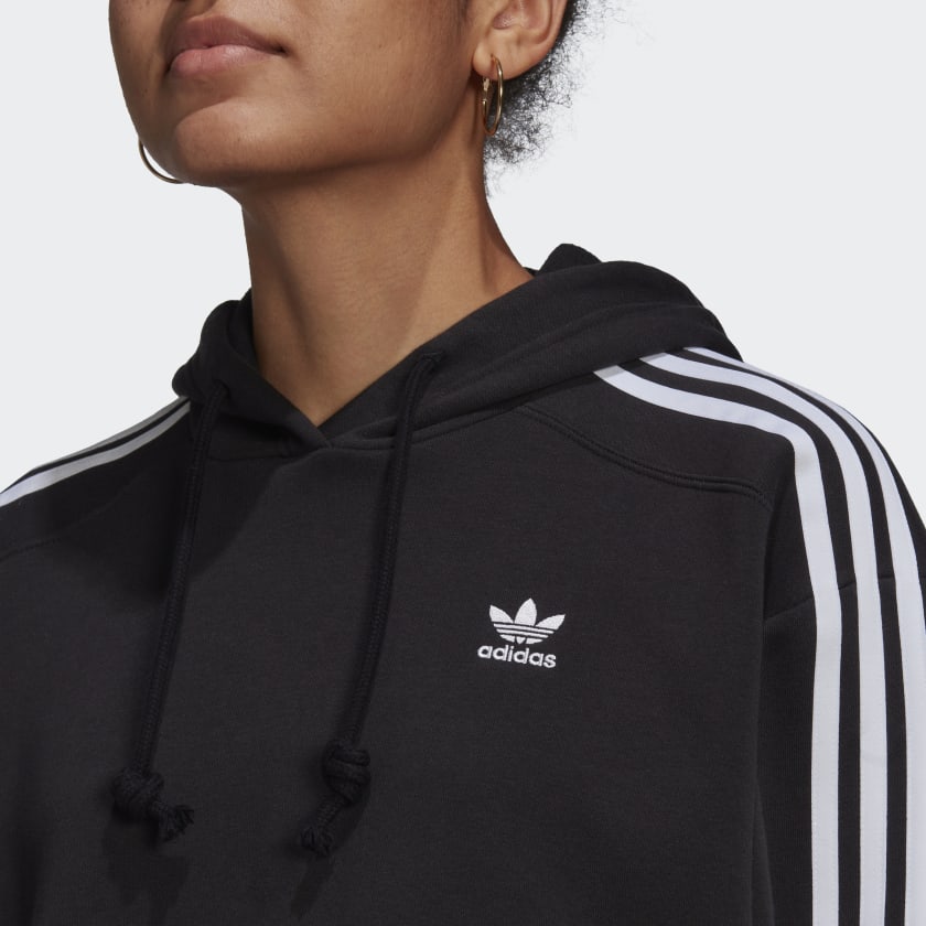 Felpa con Cappuccio ADIDAS linea Adicolor Classic Crop colore Nero