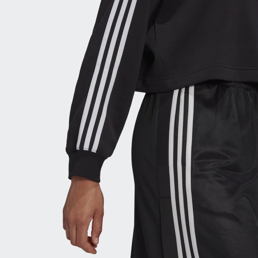 Felpa con Cappuccio ADIDAS linea Adicolor Classic Crop colore Nero