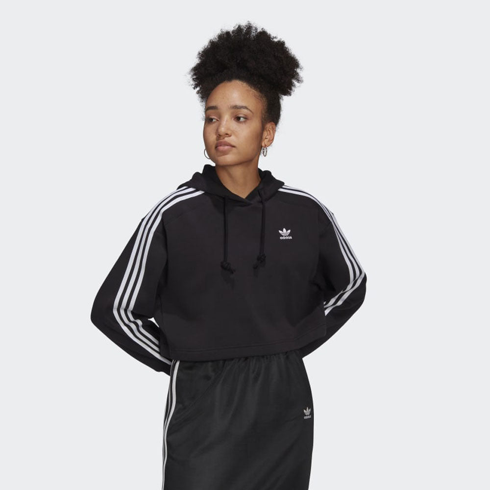 Felpa con Cappuccio ADIDAS linea Adicolor Classic Crop colore Nero