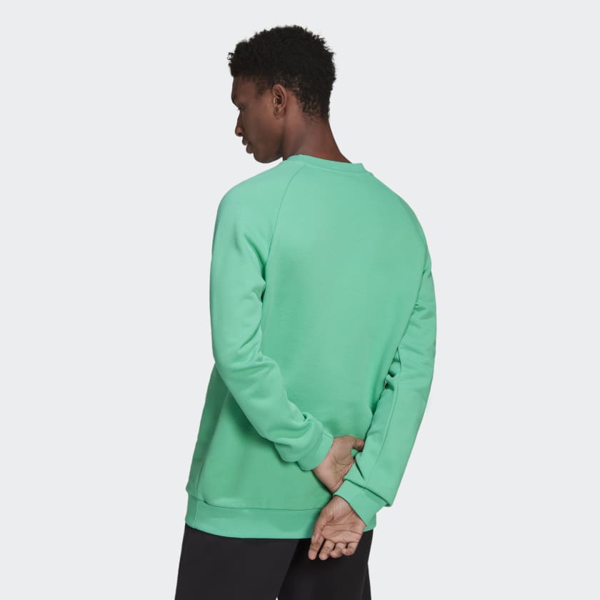 Felpa ADIDAS linea Adicolor Trefoil Crew colore Hi-Res Green e White
