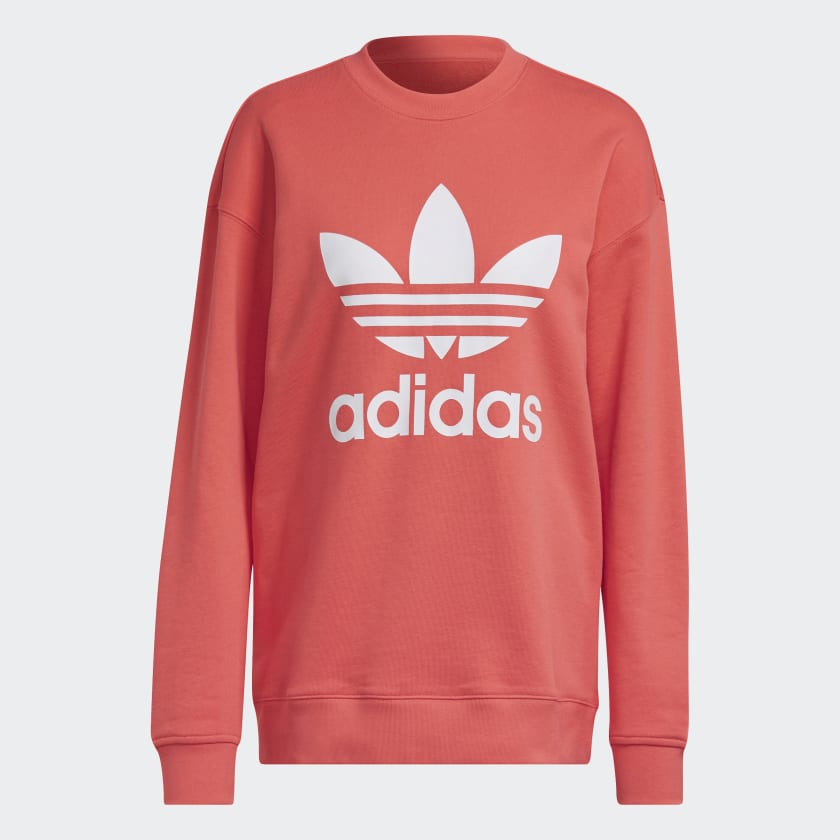 Felpa Donna ADIDAS linea Adicolor Trefoil Crew color Semi Turbo