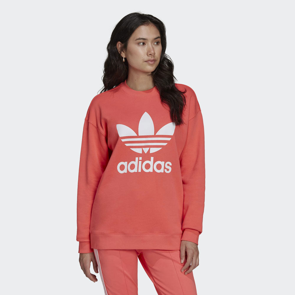 Felpa Donna ADIDAS linea Adicolor Trefoil Crew color Semi Turbo