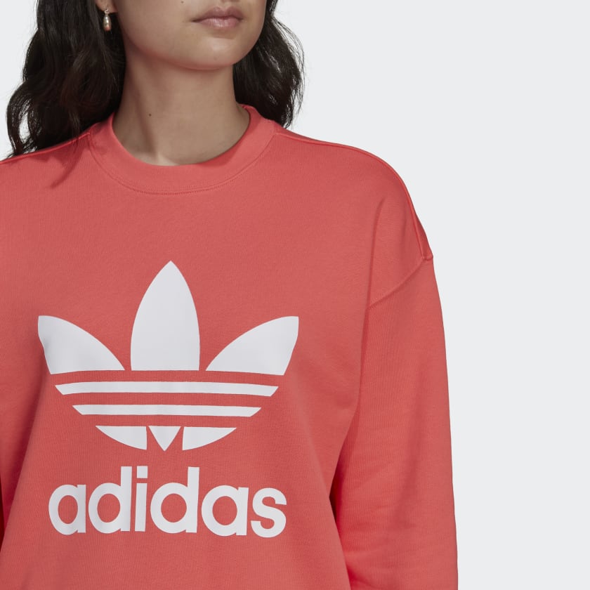 Felpa Donna ADIDAS linea Adicolor Trefoil Crew color Semi Turbo