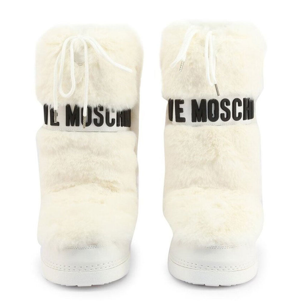 Scarpe Donna LOVE MOSCHINO Stivali da Neve con Dettaglio Eco Fur Bianco