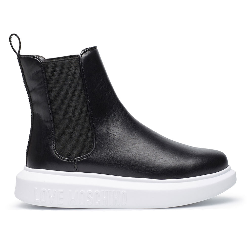 Scarpe Donna LOVE MOSCHINO Stivaletti in Pelle Nera linea Street Love