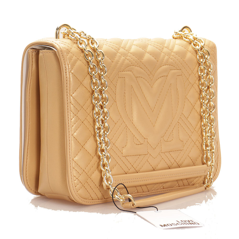 Borsa Donna a Spalla e Tracolla LOVE MOSCHINO linea Quilted Oro Laminato