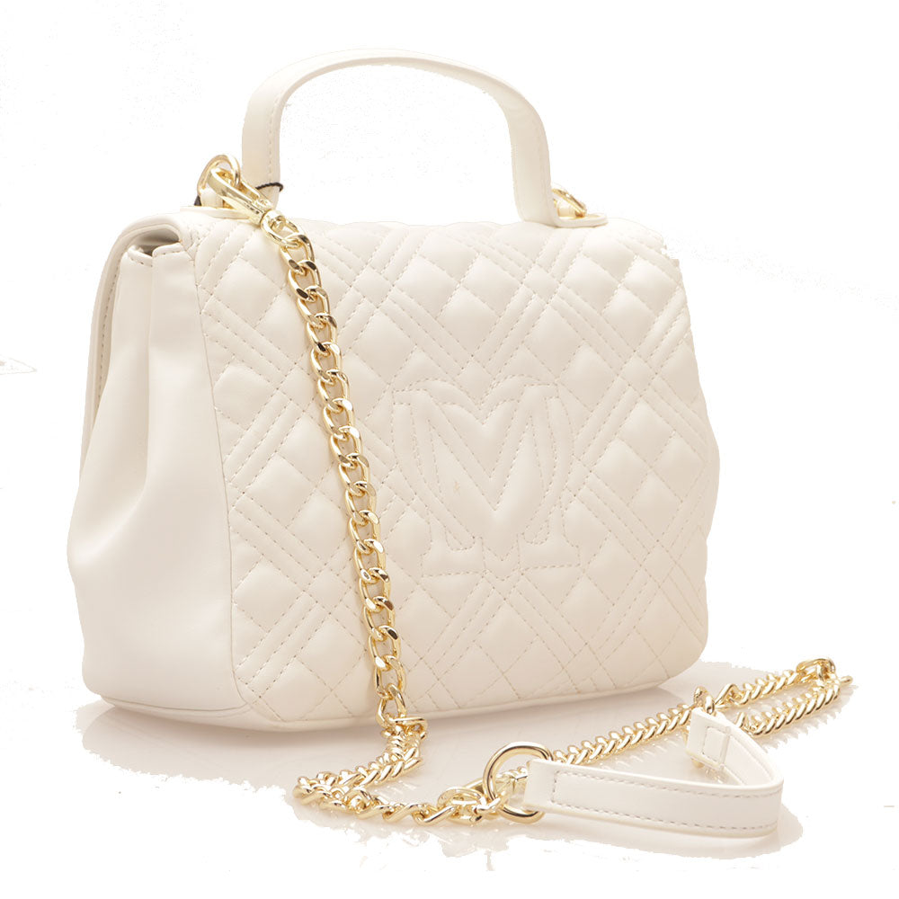 Borsa Donna a Mano LOVE MOSCHINO linea Shiny Quilted colore Off White JC4010
