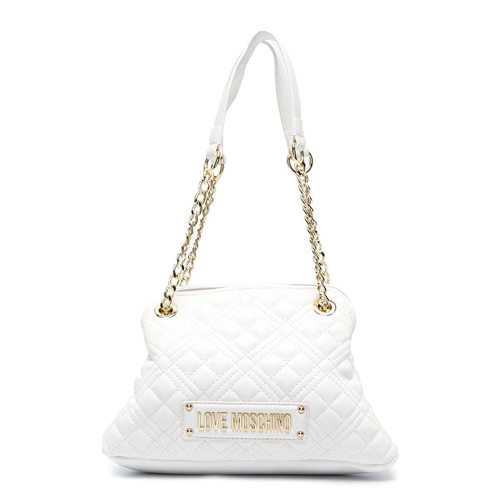 Borsa Donna Piccola a Spalla LOVE MOSCHINO linea Shiny Quilted colore Off White JC4014