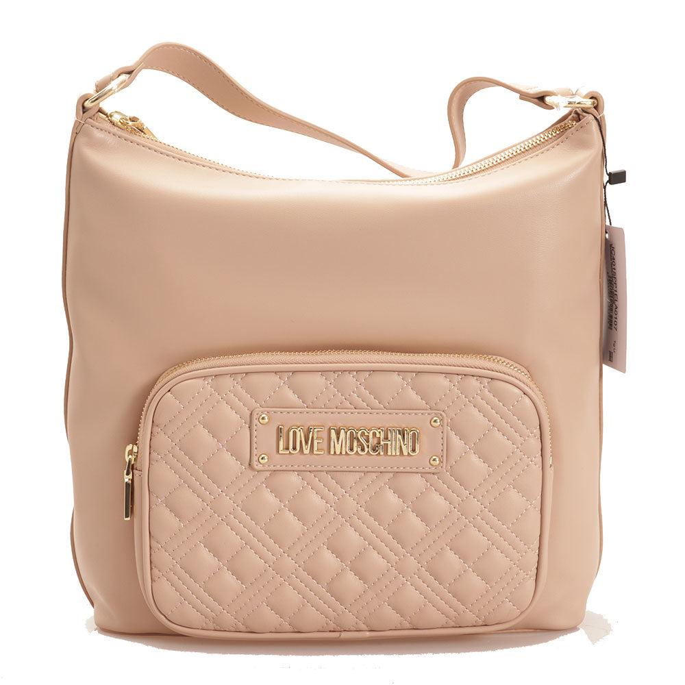Borsa Donna Hobo LOVE MOSCHINO linea Lettering Logo color Nude
