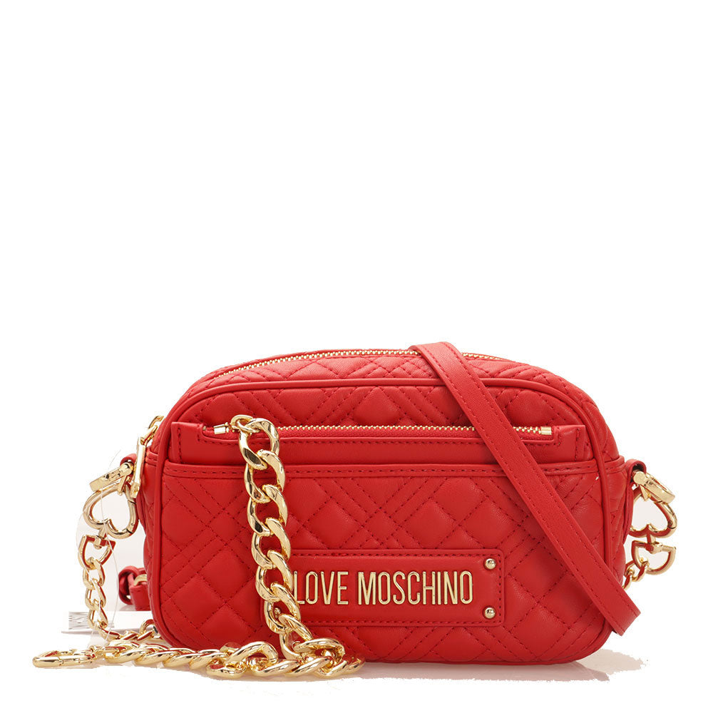 Borsa Donna a Tracolla LOVE MOSCHINO linea Metal Chain colore Rosso con Catena