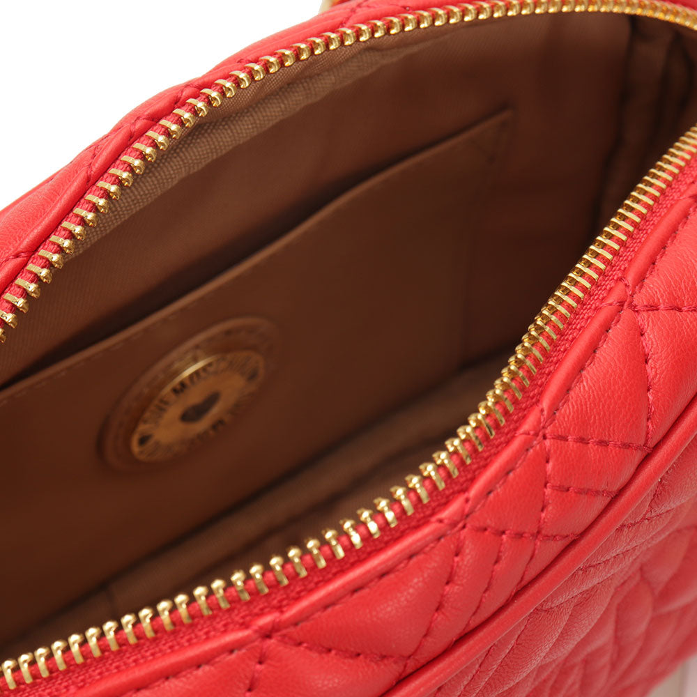 Borsa Donna a Tracolla LOVE MOSCHINO linea Metal Chain colore Rosso con Catena