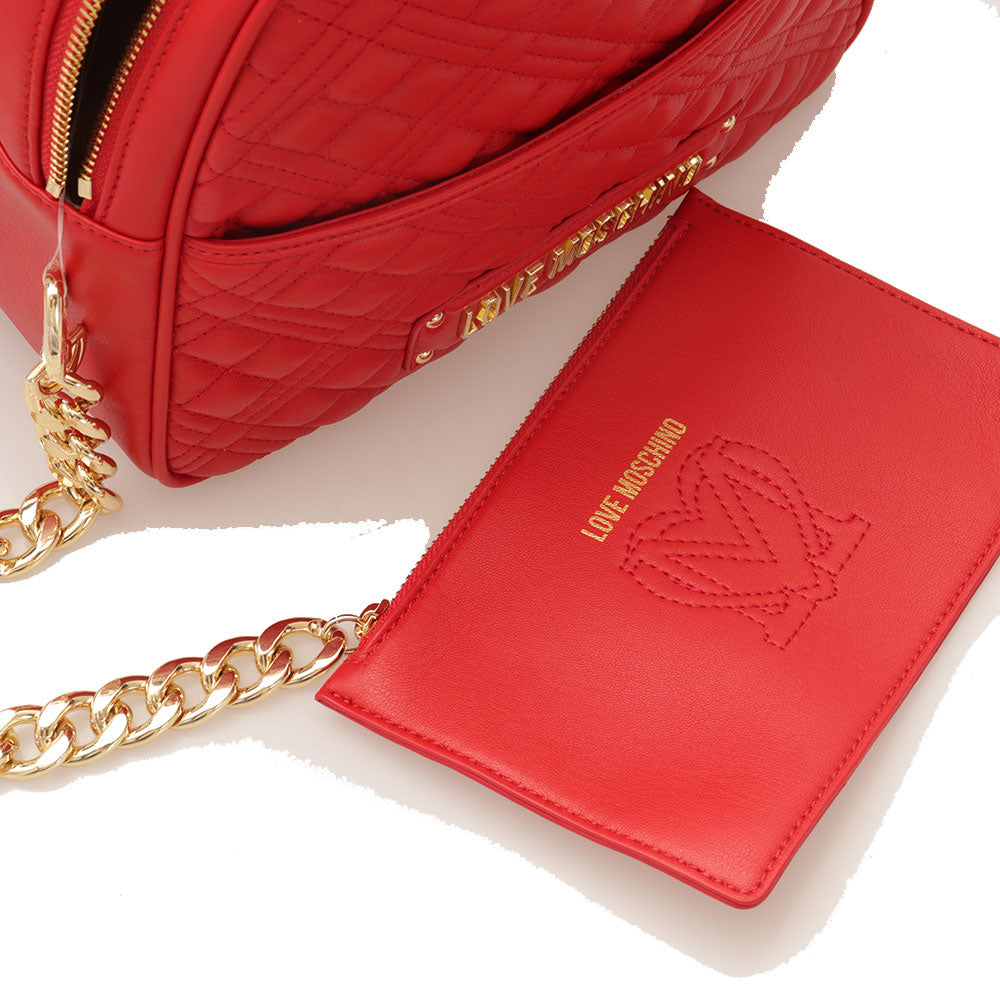 Zaino Donna LOVE MOSCHINO linea Metal Chain Rosso con Catena
