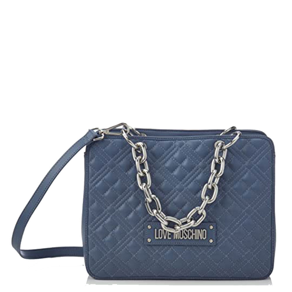 Borsa Donna a Mano LOVE MOSCHINO linea Chunky Chain color Denim JC4025