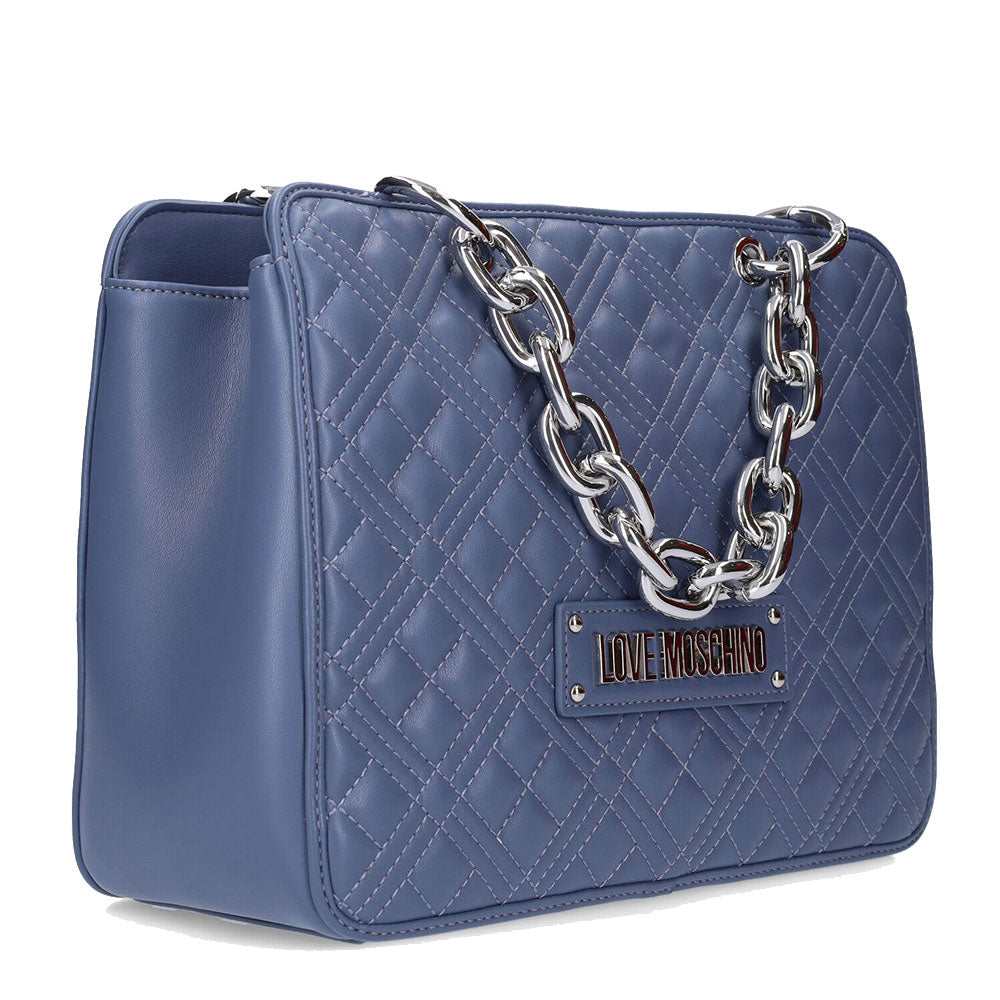 Borsa Donna a Mano LOVE MOSCHINO linea Chunky Chain color Denim JC4025