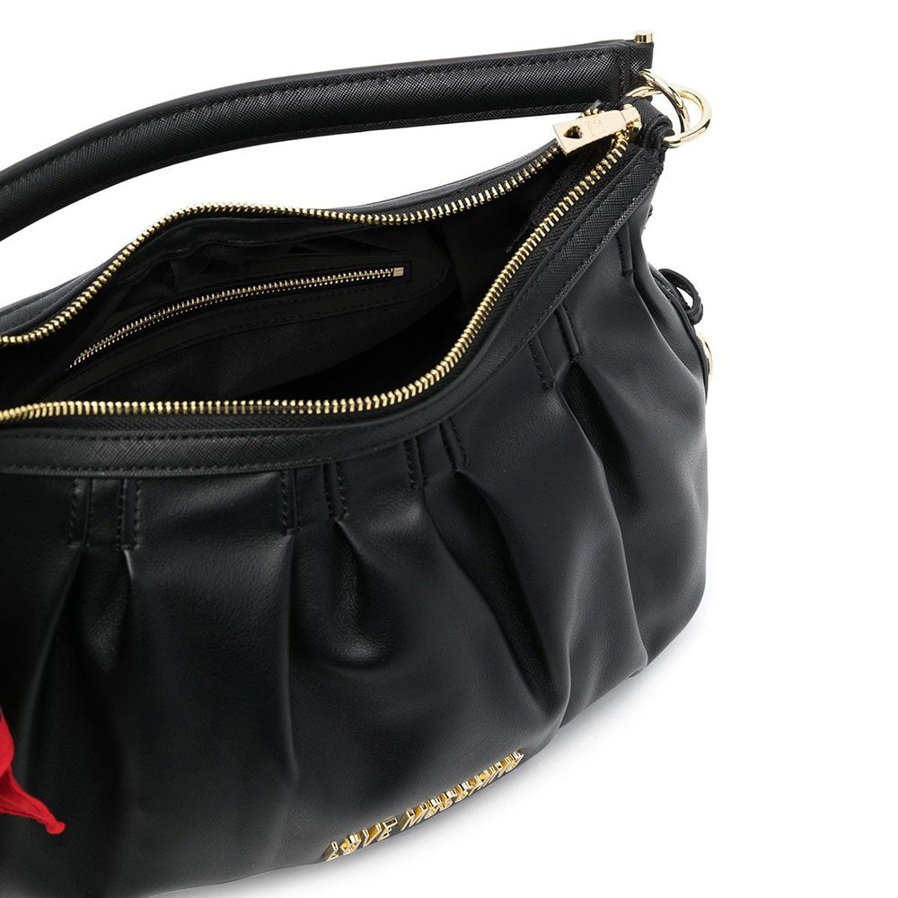 Borsa Donna Hobo a Spalla con Foulard LOVE MOSCHINO linea City Bag colore Nero
