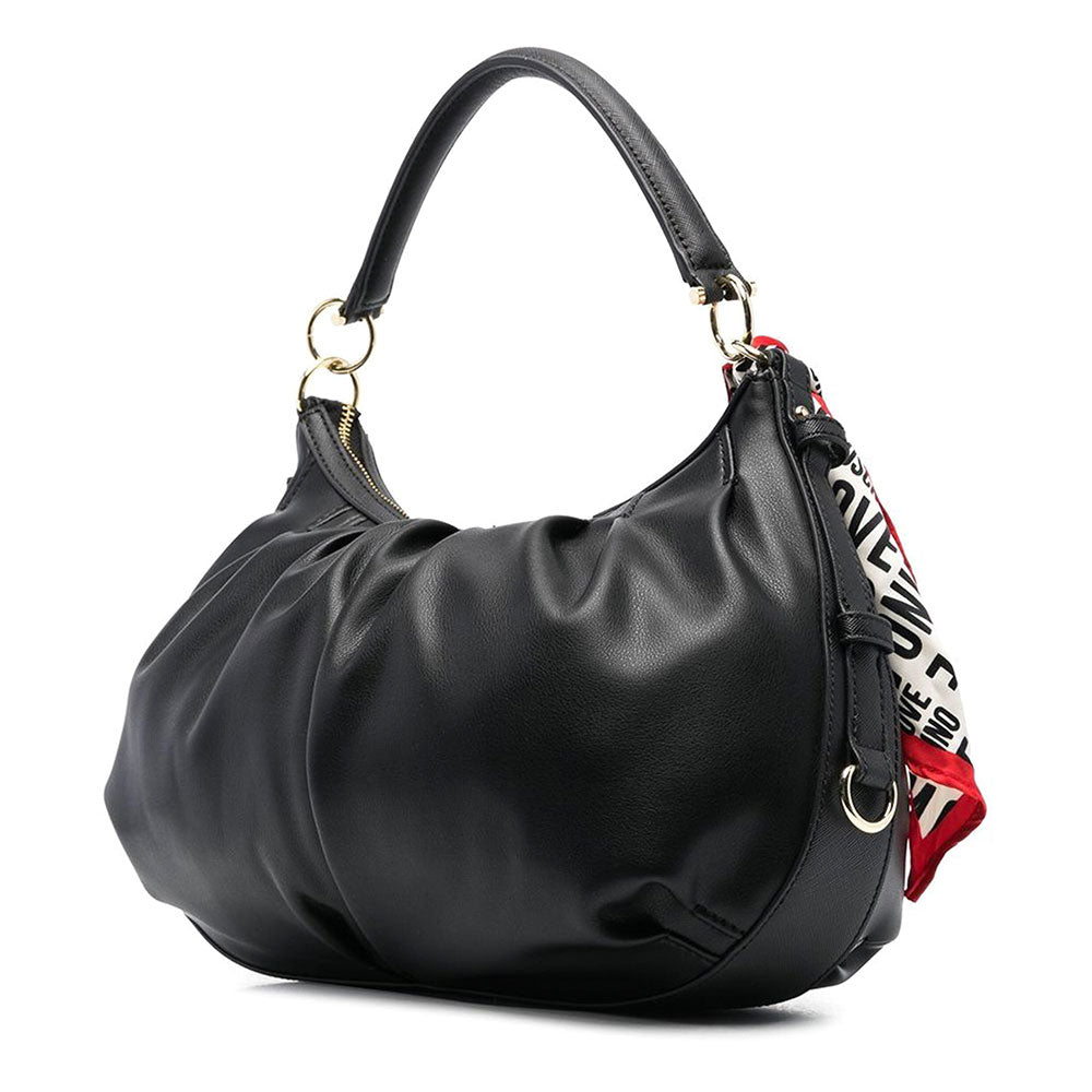 Borsa Donna Hobo a Spalla con Foulard LOVE MOSCHINO linea City Bag colore Nero