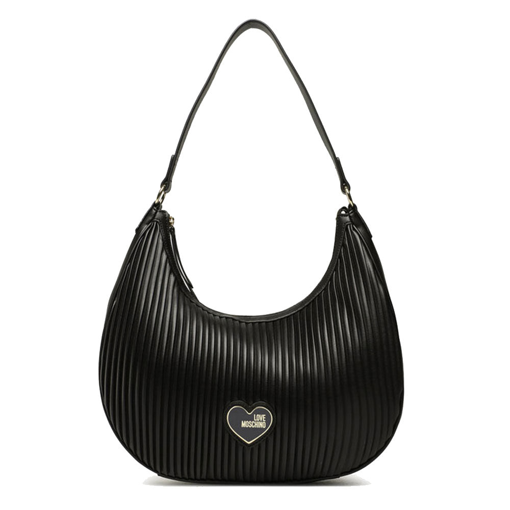 Borsa Donna Hobo a Spalla LOVE MOSCHINO linea Pleated colore Nero