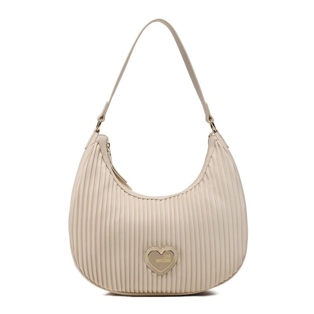 Borsa Donna Hobo a Spalla LOVE MOSCHINO linea Pleated color Avorio