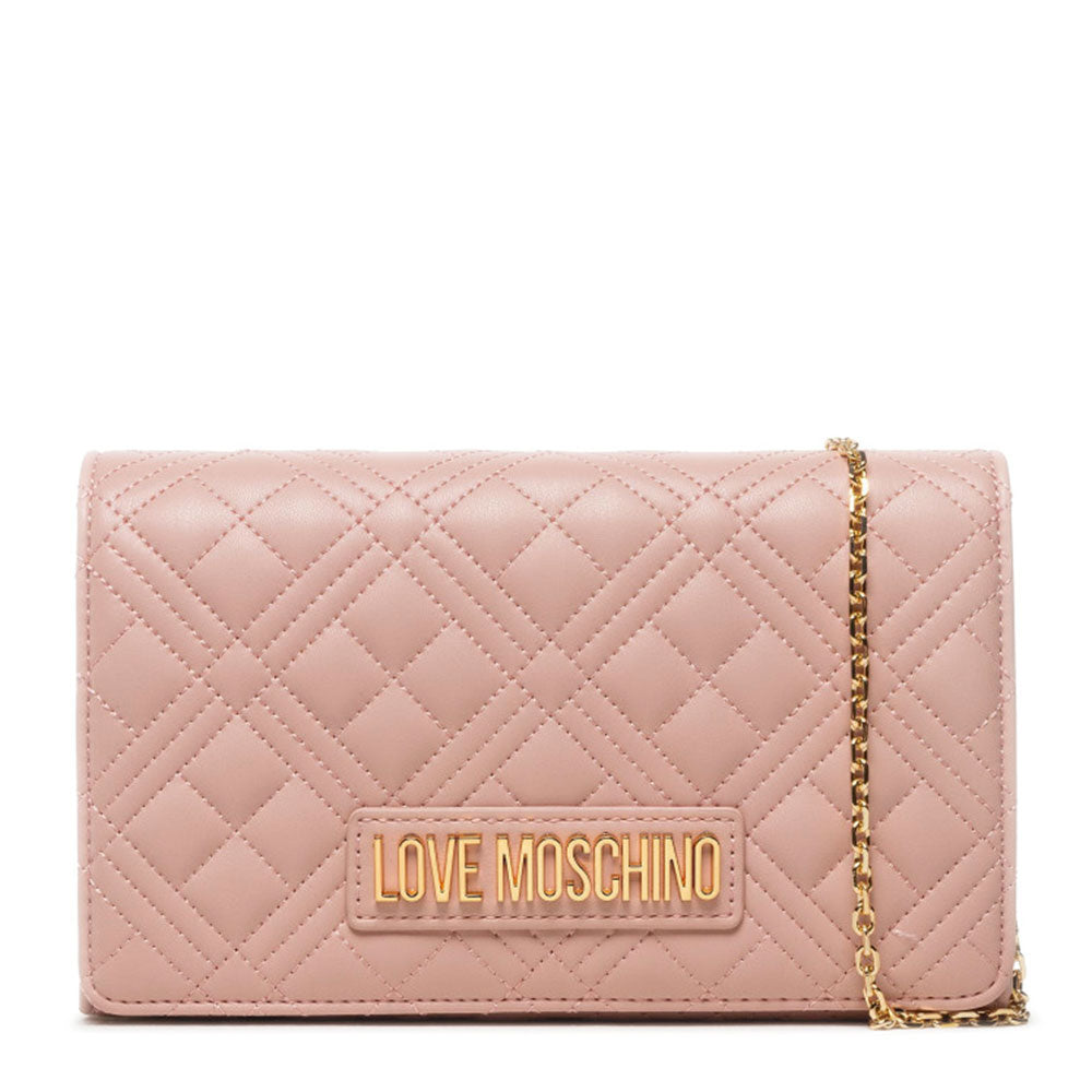 Clutch Donna con Tracolla LOVE MOSCHINO linea Shiny Quilted color Cipria