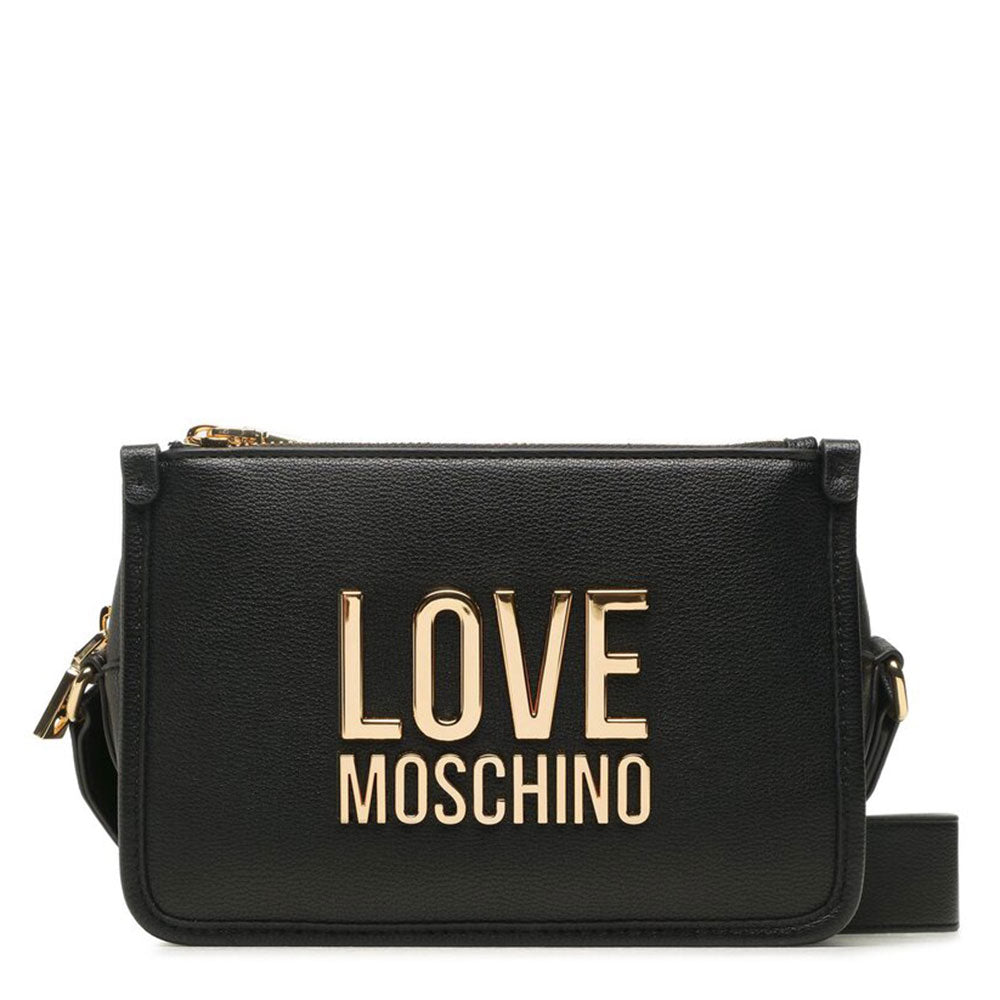 Borsa Donna a Tracolla LOVE MOSCHINO linea Gold Metal Logo colore Nero JC4111