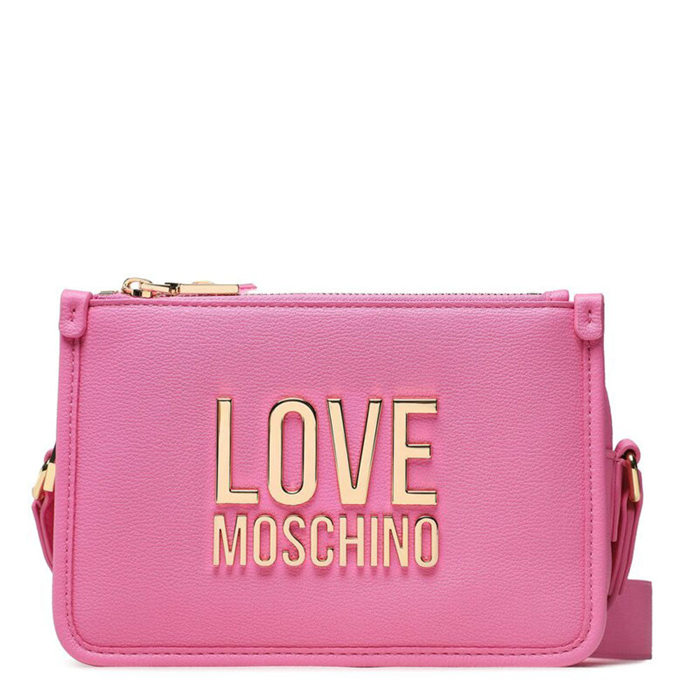 Borsa Donna a Tracolla LOVE MOSCHINO linea Gold Metal Logo colore Rosa JC4111
