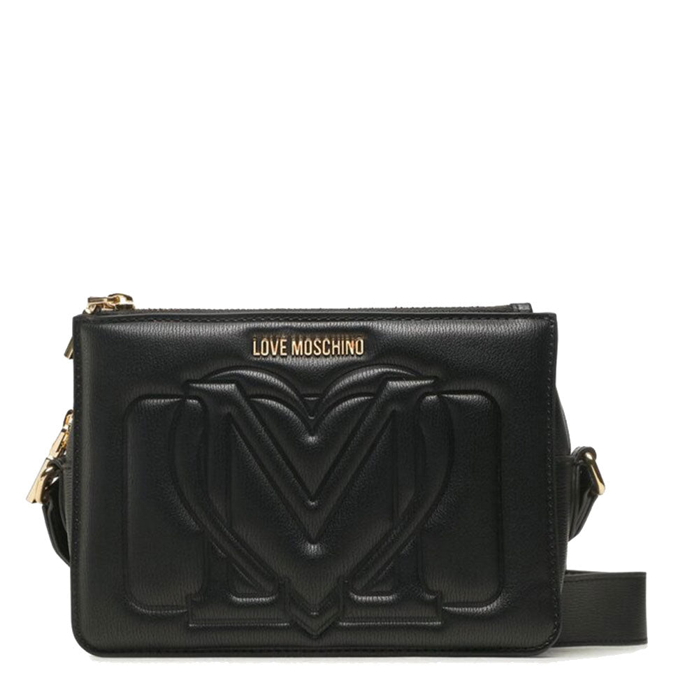 Borsa Donna a Tracolla LOVE MOSCHINO con Logo Impresso colore Nero