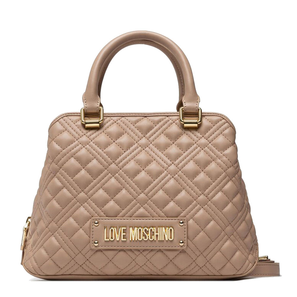 Borsa Donna a Mano LOVE MOSCHINO linea Shiny Quilted color Taupe