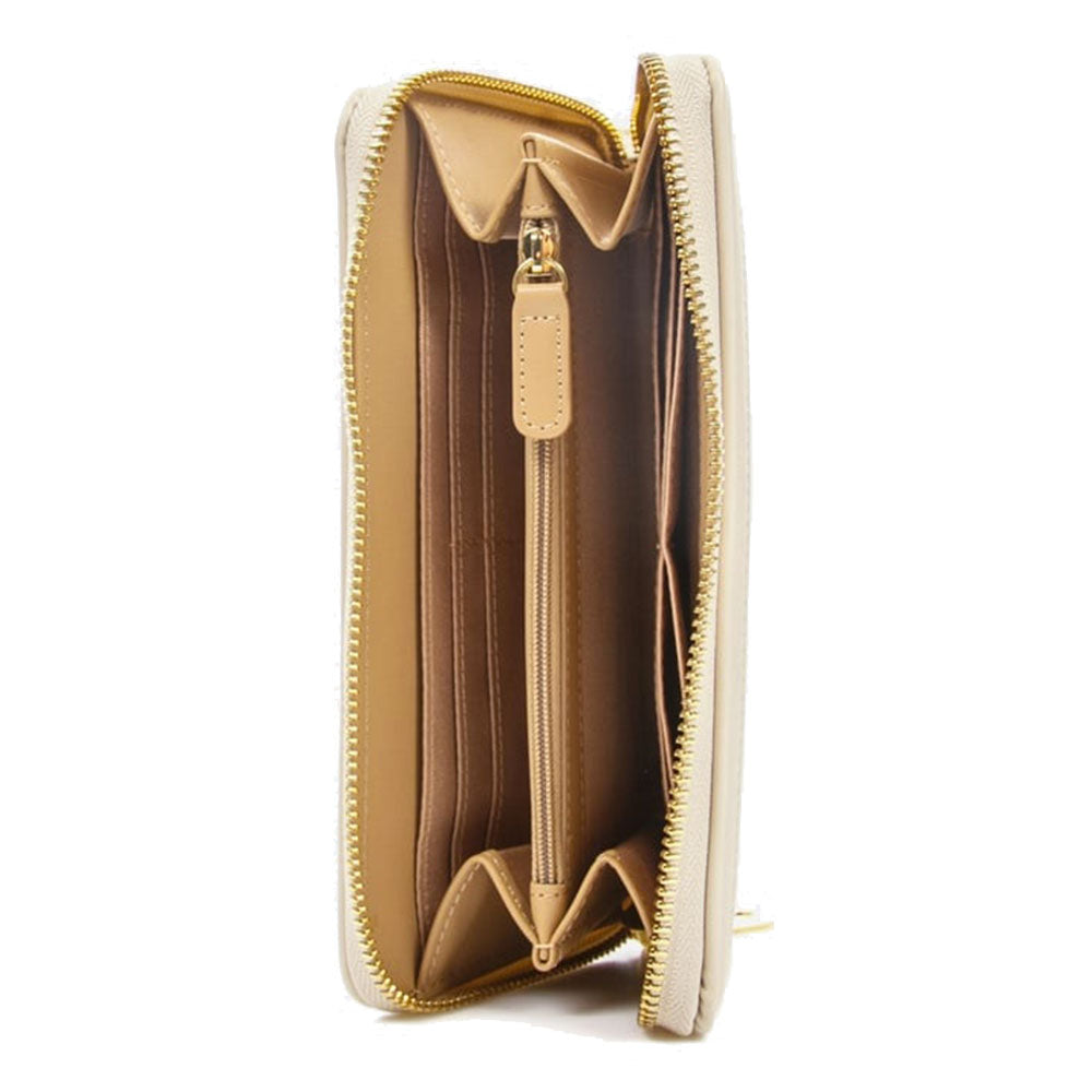 Portafoglio Donna Zip Around LOVE MOSCHINO linea Pleated Avorio