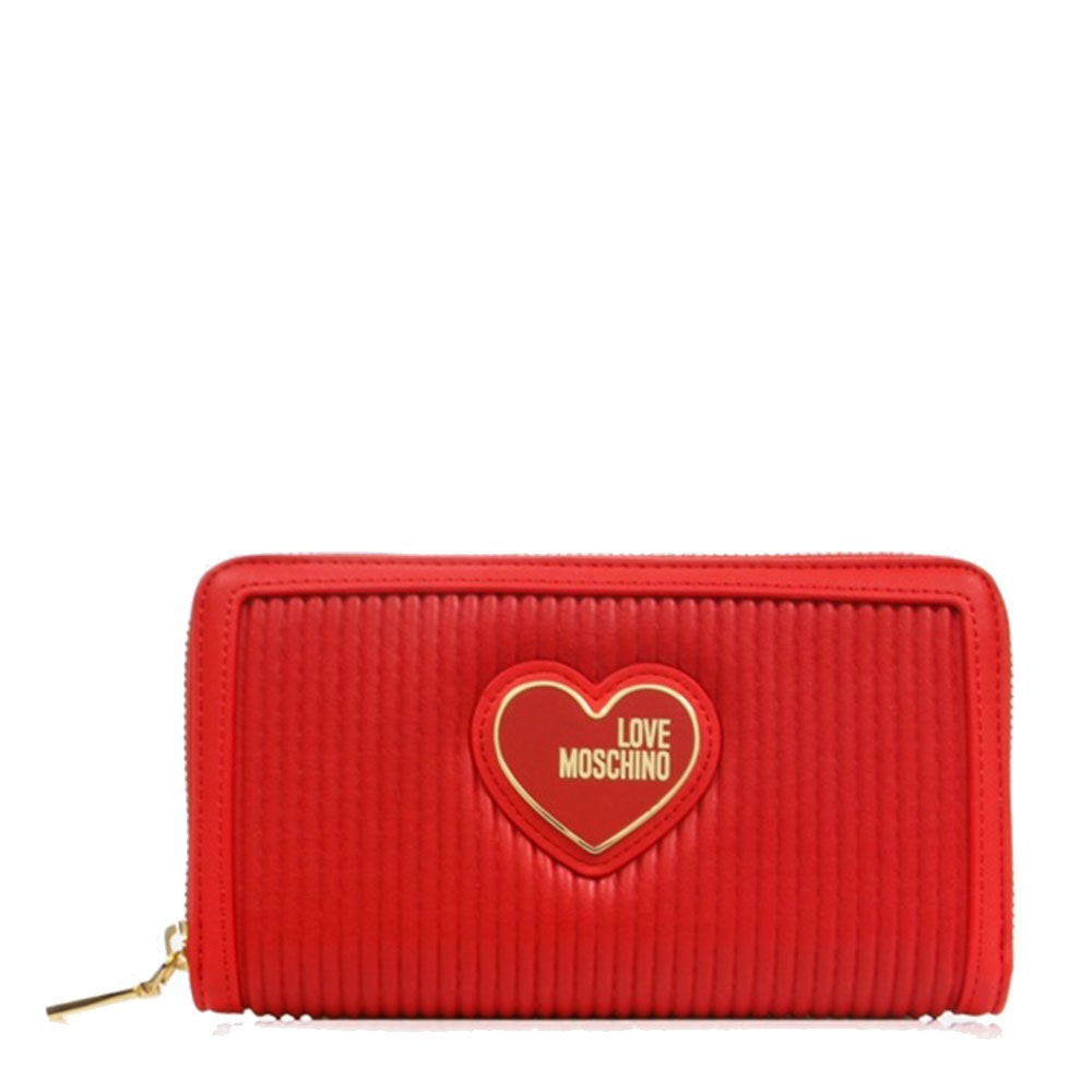 Portafoglio Donna Zip Around LOVE MOSCHINO linea Pleated Rosso