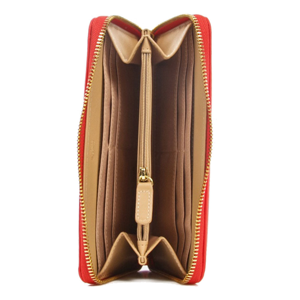 Portafoglio Donna Zip Around LOVE MOSCHINO linea Pleated Rosso